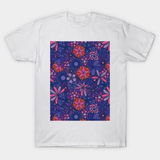 Hand Drawn Flowers Line Art Illustration T-Shirt